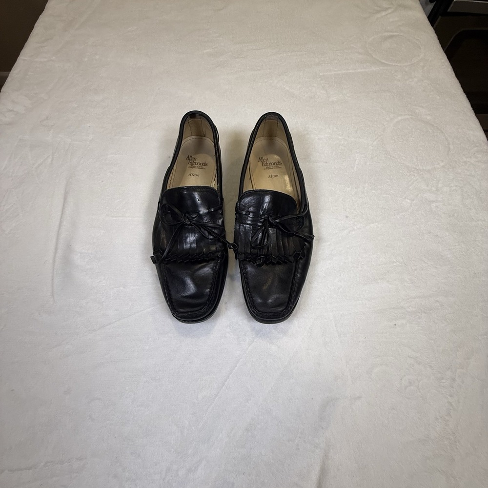 Allen Edmonds Alton Kiltie Bow Loafers Mens 10 D Black Leather Made USA 9373